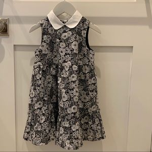 Janie & Jack black white floral dress w Peter Pan collar sz 3t hardly worn!